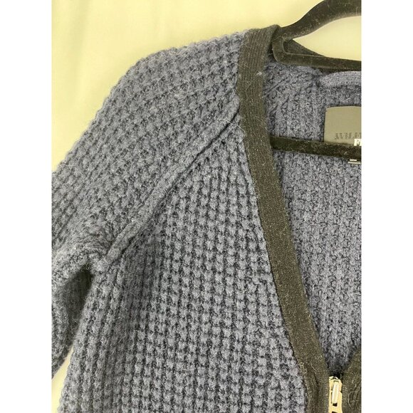 Aritzia Wilfred Free Cardigan Womens Wool-Alpaca-Blend Blue Shaker Knit - Picture 5 of 14